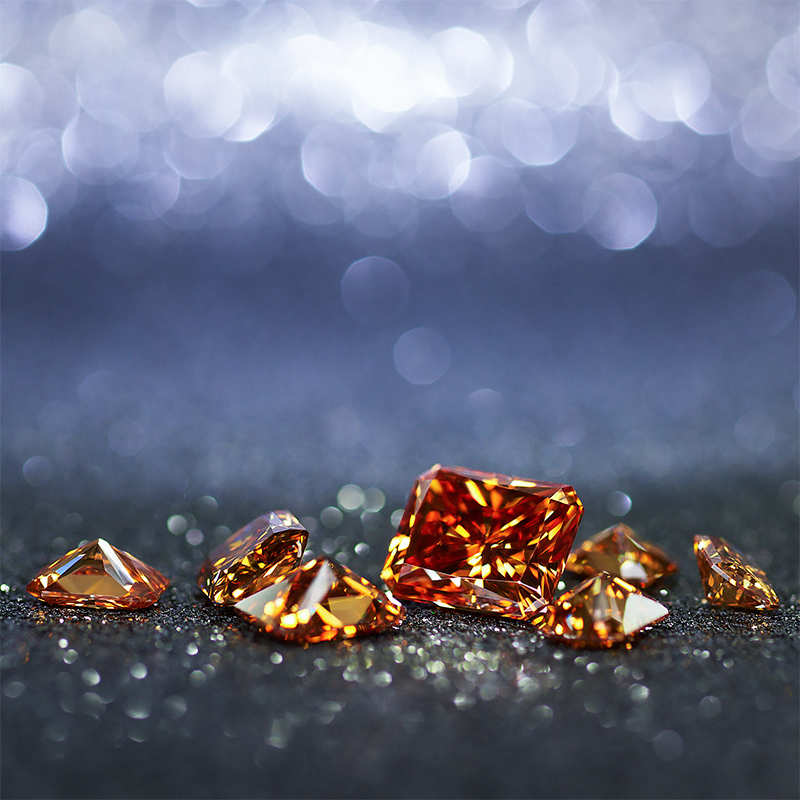 GIGAJEWE Golden Radiant Cut Moissanite Loose Diamond Test Passed Gemstone For DIY Jewelry Making Gift