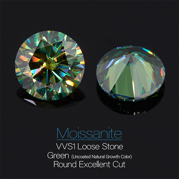 GIGAJEWE Moissanite Hand-Cutting Round Green Color 8 Hearts And 8 Arrows VVS1 Premium Gems Loose Diamond Test Passed Gemstone