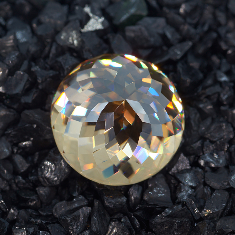 Gold color Portuguese Cut Colorless Moissanite Stone Loose Gemstone Synthetic Diamond with Excellent cut