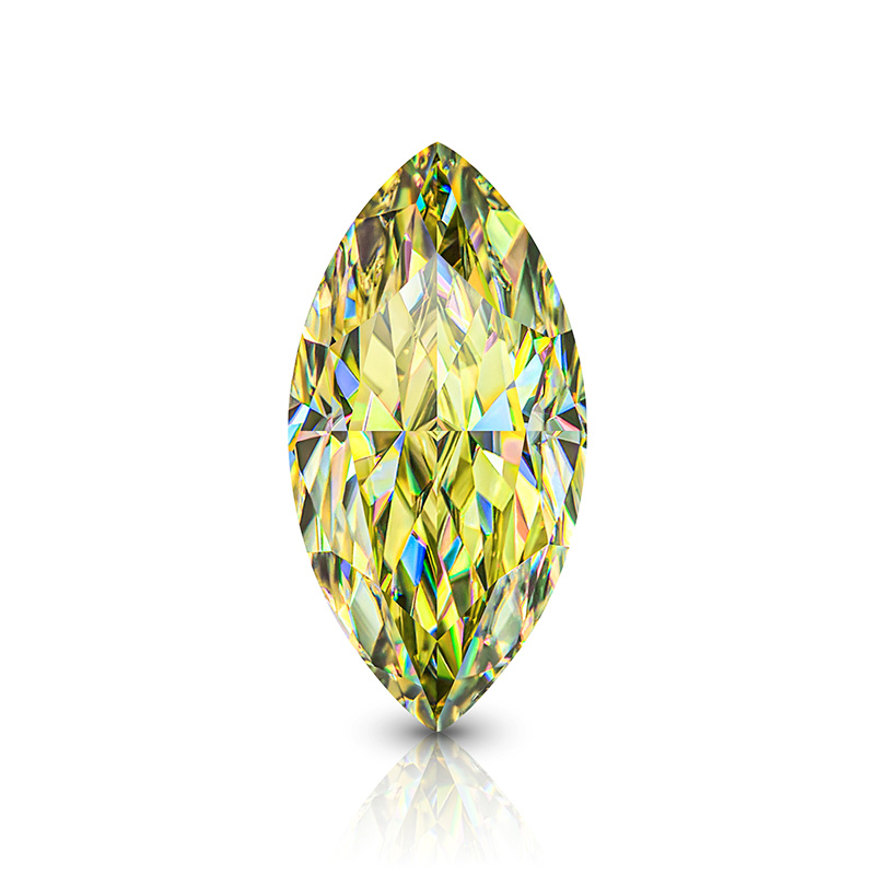 GIGAJEWE 7*14mm 3.0ct Natural Olive Yellow Moissanite Stone Loose Gemstone Olive Yellow Marquise Cut Ice Crushed Cut Loose Gemstones