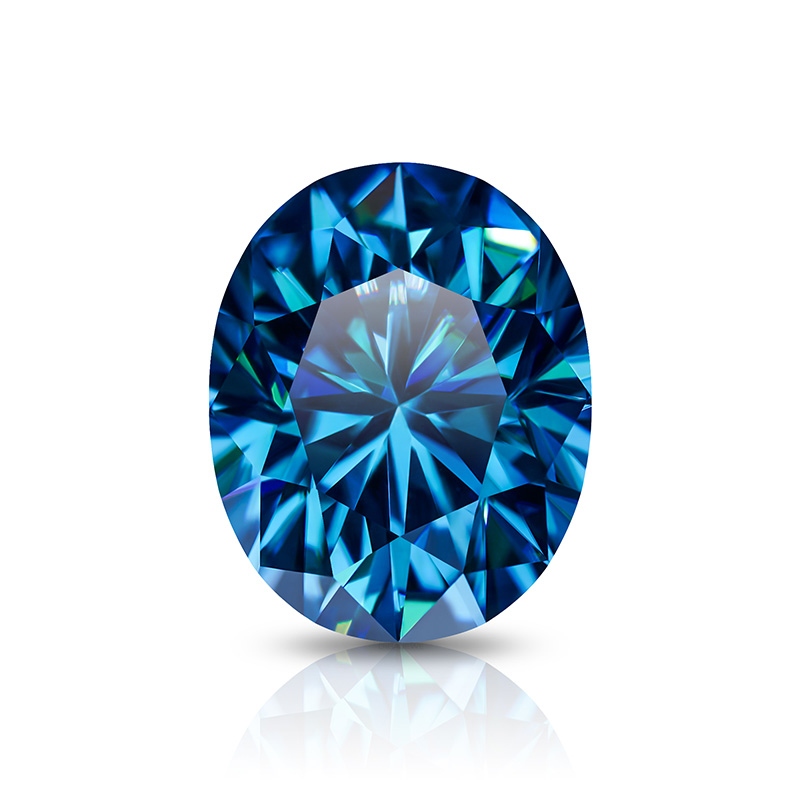 GIGAJEWE Moissanite Handmade Oval NovaColor Blue VVS1 Premium Gems Loose Diamond Test Passed Gemstone For Jewelry Making