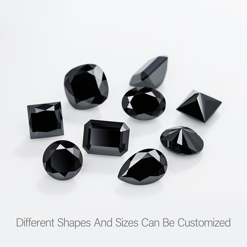 GIGAJEWE Moissanite Handmade Oval Black Color VVS1 Premium Gems Loose Diamond Test Passed Gemstone For Jewelry Making