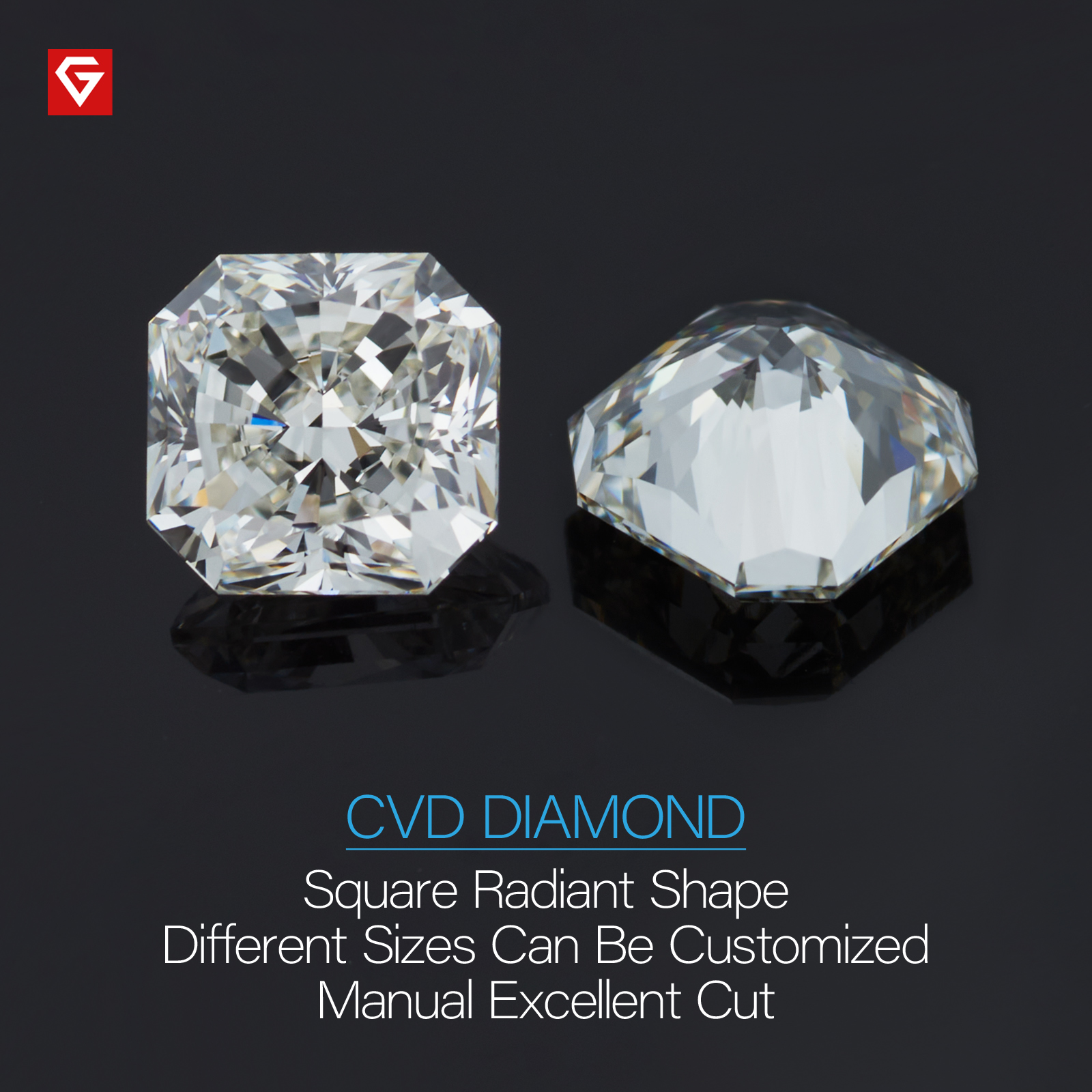 GIGAJEWE 1-3ct Radiant cut Loose Diamond CVD Carbon Material White color polished diamonds lab grown IGI Certificate