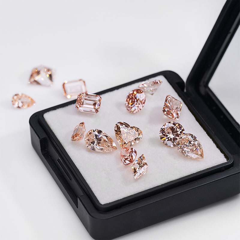 GIGAJEWE Emerald Cut 8.03*6.11mm 2.17ct Loose Diamond CVD Pink color polished Diamonds lab grown Diamonds