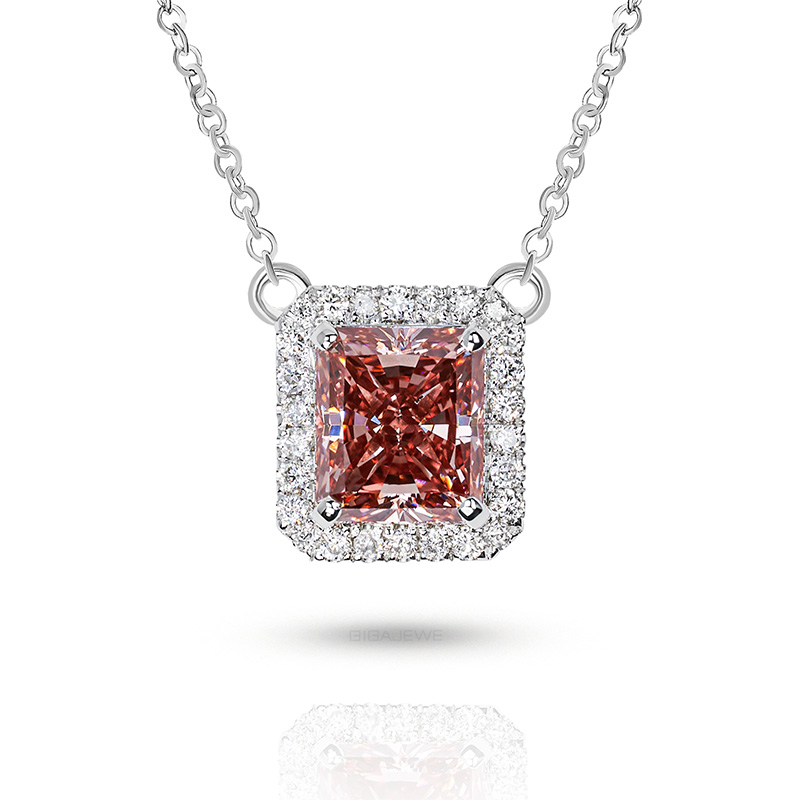 Lightbox 1-Carat Lab Grown Diamond Solitaire Necklace in Pink/14K Rose Gold