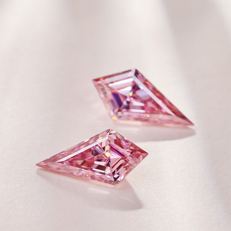 GIGAJEWE Sakura Pink Moissanite Manual cut Kite shape Gemstone Loose Brilliant Stone By Excellent Cut For Jewelry Making