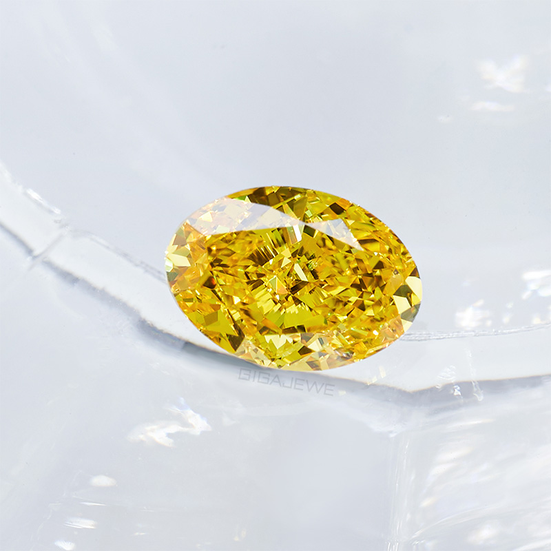 GIGAJEWE 1.164ct Oval Brilliant Cut Loose Diamond HPHT Carbon Material Lab Grown Diamond Yellow color polished diamonds