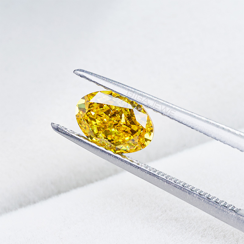 GIGAJEWE 1.164ct Oval Brilliant Cut Loose Diamond HPHT Carbon Material Lab Grown Diamond Yellow color polished diamonds