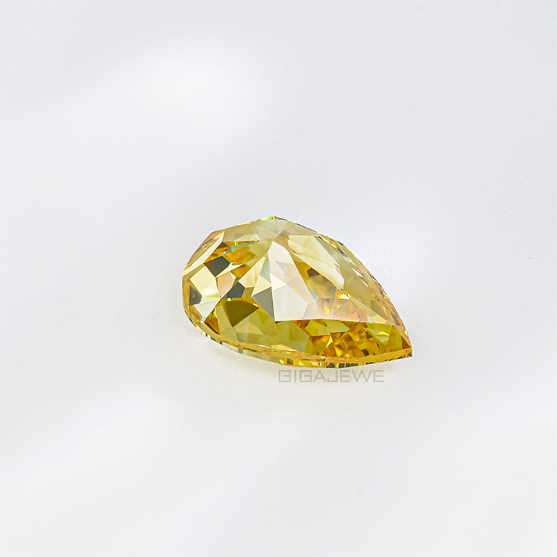 GIGAJEWE 1.011ct Pear Brilliant Cut Loose Diamond HPHT Carbon Material Lab Grown Diamond Yellow color polished diamonds
