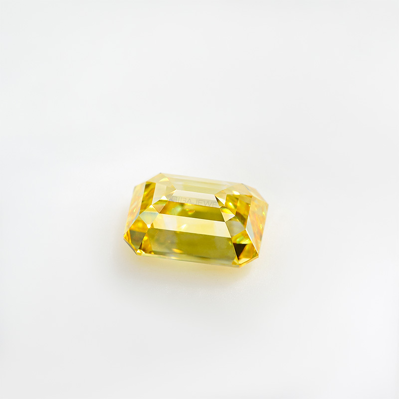 GIGAJEWE 1.153ct Emerald Brilliant Cut Loose Diamond HPHT Carbon Material Lab Grown Diamond Yellow color polished diamonds