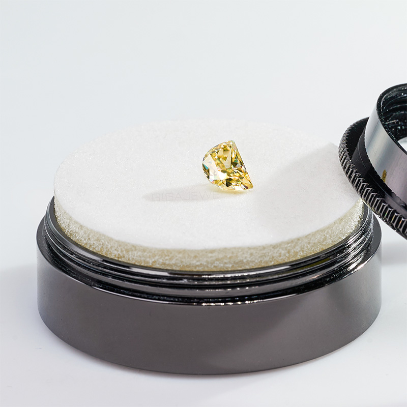 GIGAJEWE Vivid Yellow Color Half Moon Cut  Baguette Shape Brilliant Gemstone For Jewelry Making
