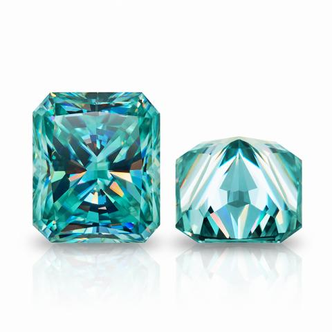 Cyan Blue Color Radiant Cut Moissanite Stone Loose Gemstone For Jewelry Making Pass Diamond test