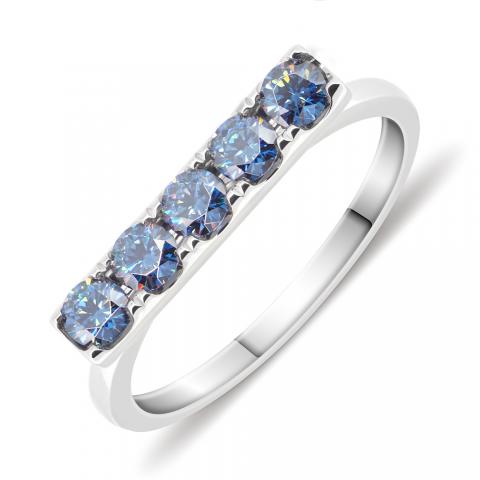 0.5ct White Gold 9K/14K/18K Ring 3mm Round Cut Blue Color Moissanite Ring , Gold Engagement Ring,mother's day gift