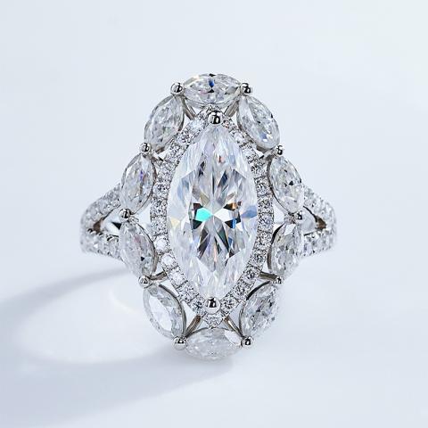 9K/14K/18K 6-7CT Marquise cut DEF white color moissanite For Engagement Ring,Wedding Ring,Promise Ring,Christmas Gifts