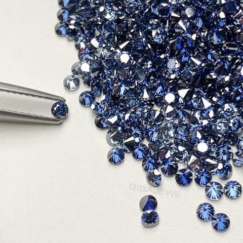 GIGAJEWE 2.3mm/3mm/3.5mm Natural Blue Color Synthetic Loose Diamond Gemstone Round Cut Moissanite,loose moissanite,Wholesale Moissanite