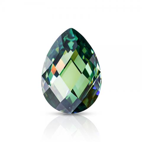 GIGAJEWE 7*10mm Green color Rose Cut Pear Cut Moissanite Loose VVS1 Synthetic gemstone by Excellent Cut With Certificate